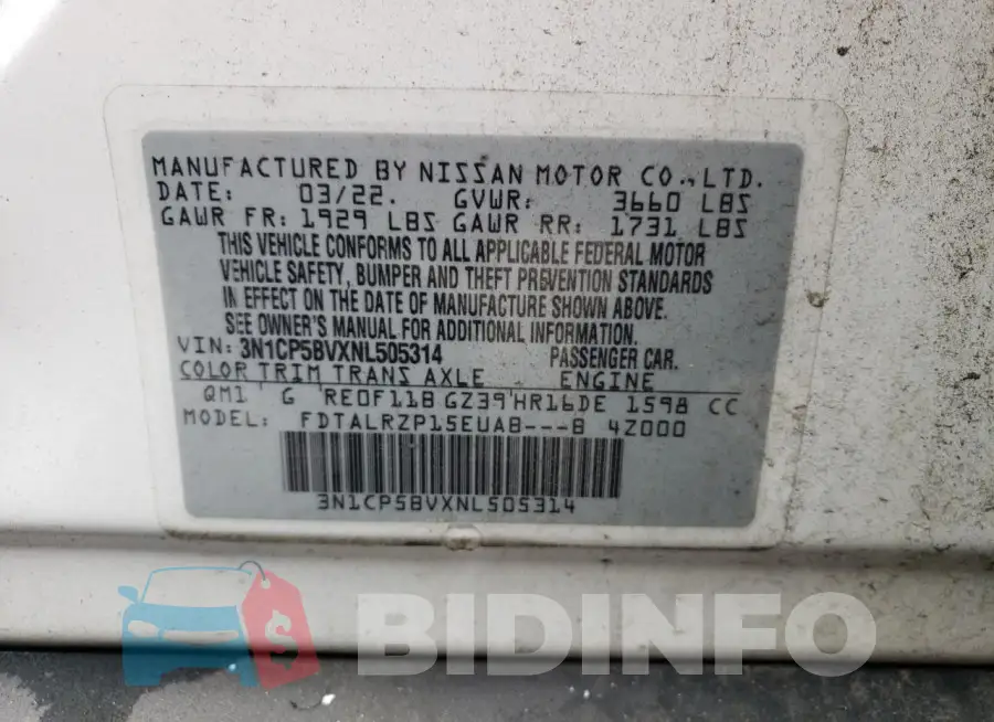 3N1CP5BVXNL505314 Photo# 13