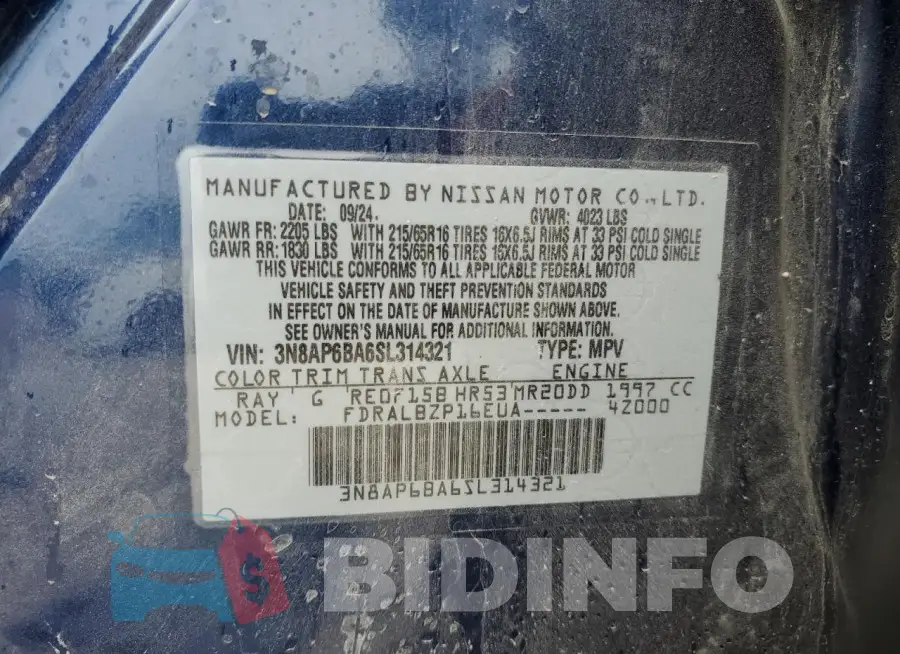 3N8AP6BA6SL314321 Photo# 14