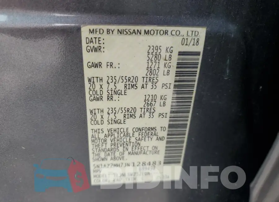 5N1AZ2MH7JN128483 Photo# 13