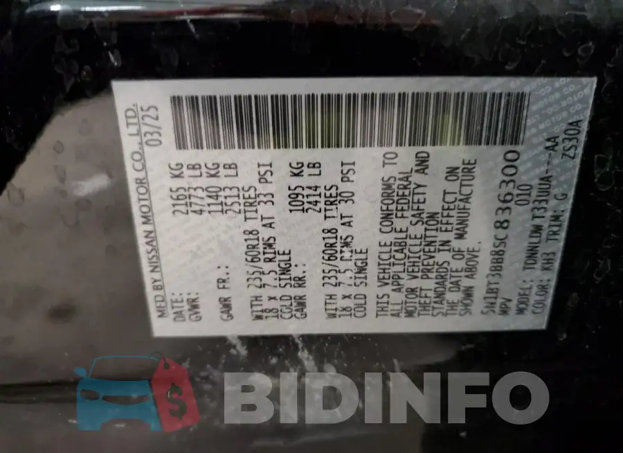 5N1BT3BB8SC836300 Photo# 14