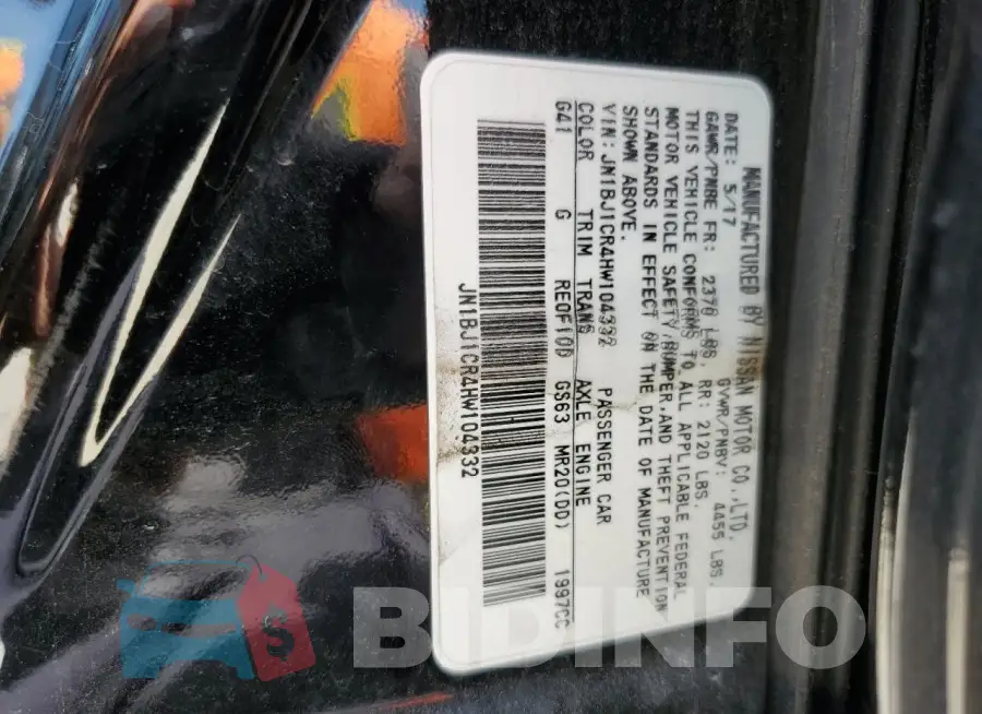 JN1BJ1CR4HW104332 Photo# 13