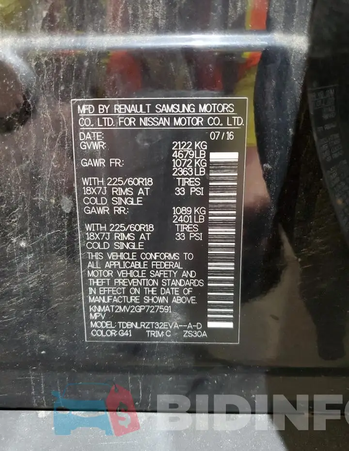KNMAT2MV2GP727591 Photo# 14