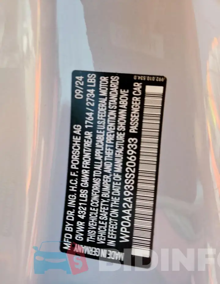 WP0AA2A93SS206933 Photo# 13
