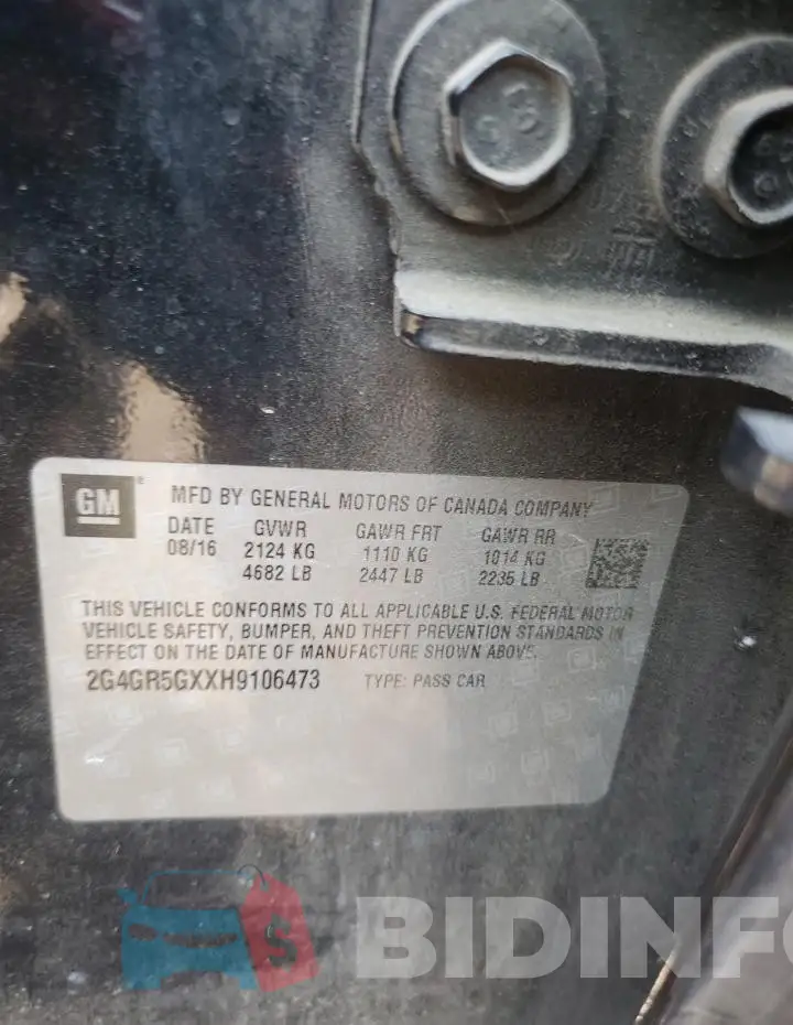 2G4GR5GXXH9106473 Photo# 12