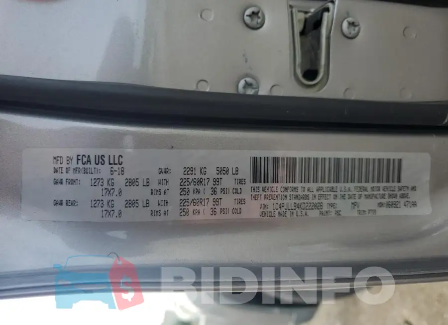1C4PJLLB4KD222028 Photo# 13