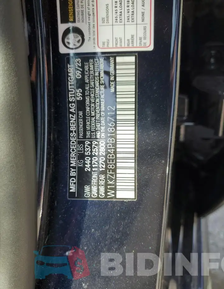 W1KZF8EB4PB186712 Photo# 13