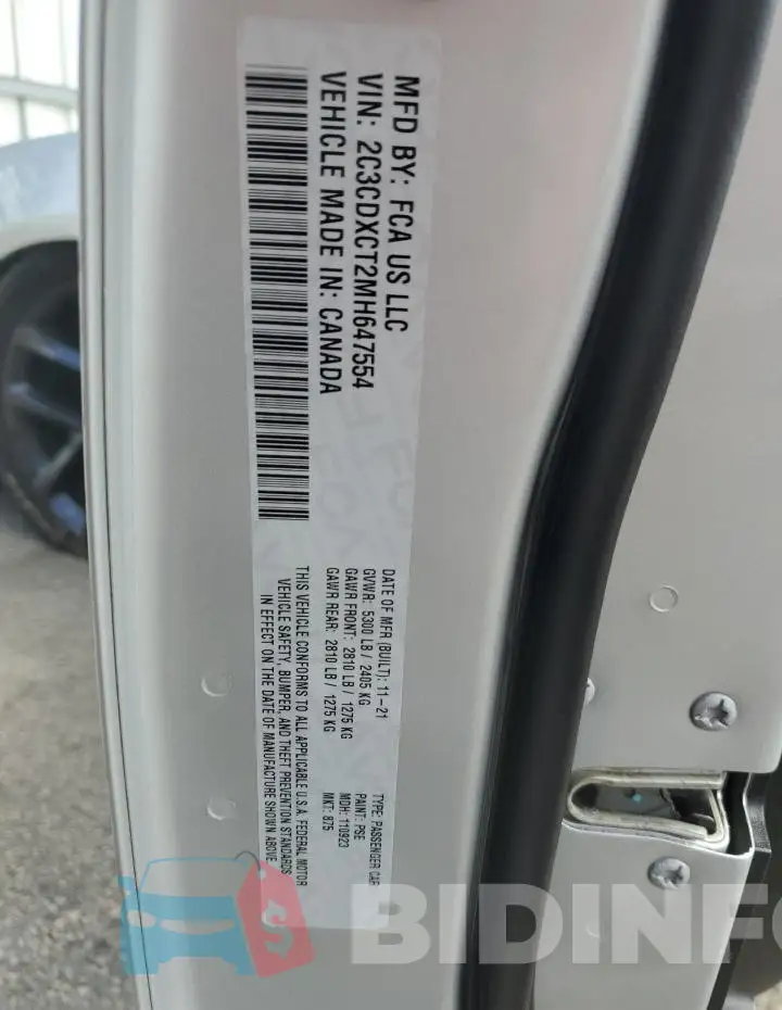 2C3CDXCT2MH647554 Photo# 12