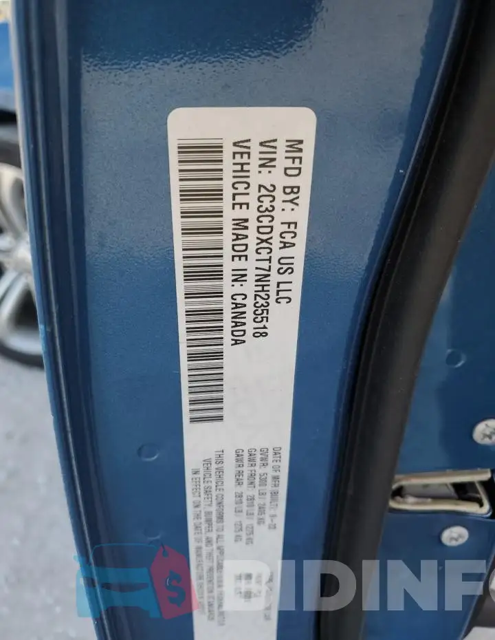 2C3CDXCT7NH235518 Photo# 13