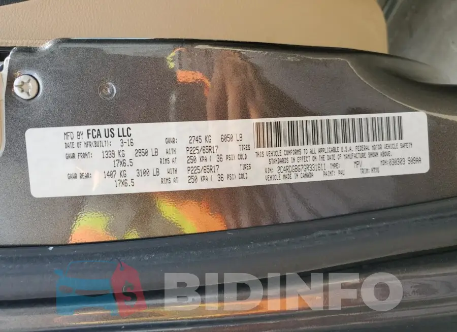 2C4RDGBG7GR331611 Photo# 13