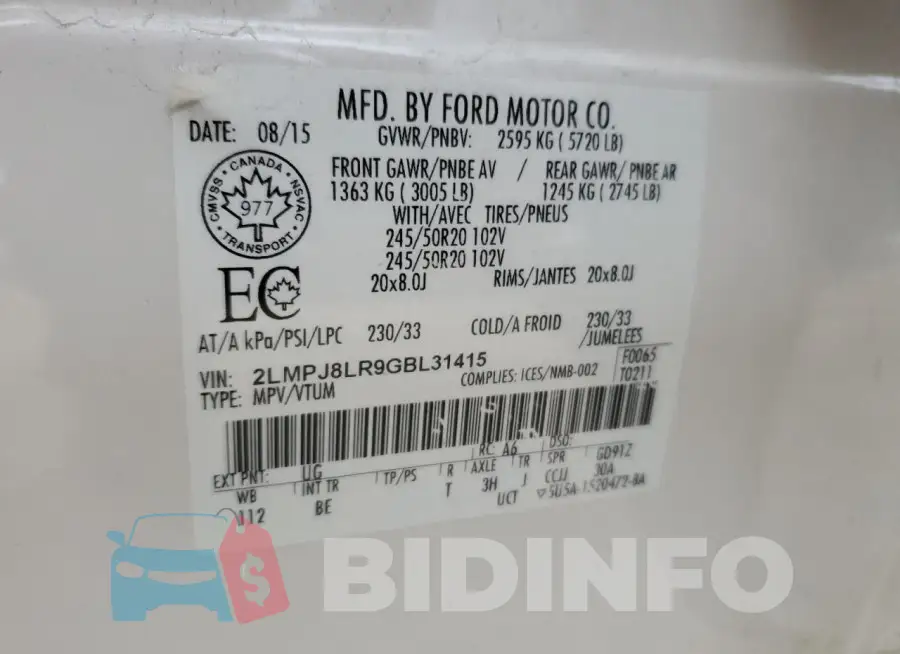 2LMPJ8LR9GBL31415 Photo# 13