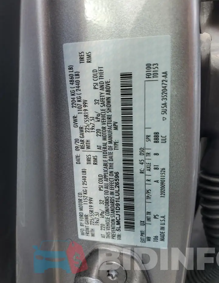 5LMCJ1D91LUL26596 Photo# 13