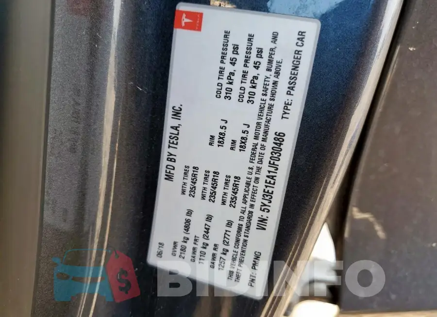 5YJ3E1EA1JF030486 Photo# 12