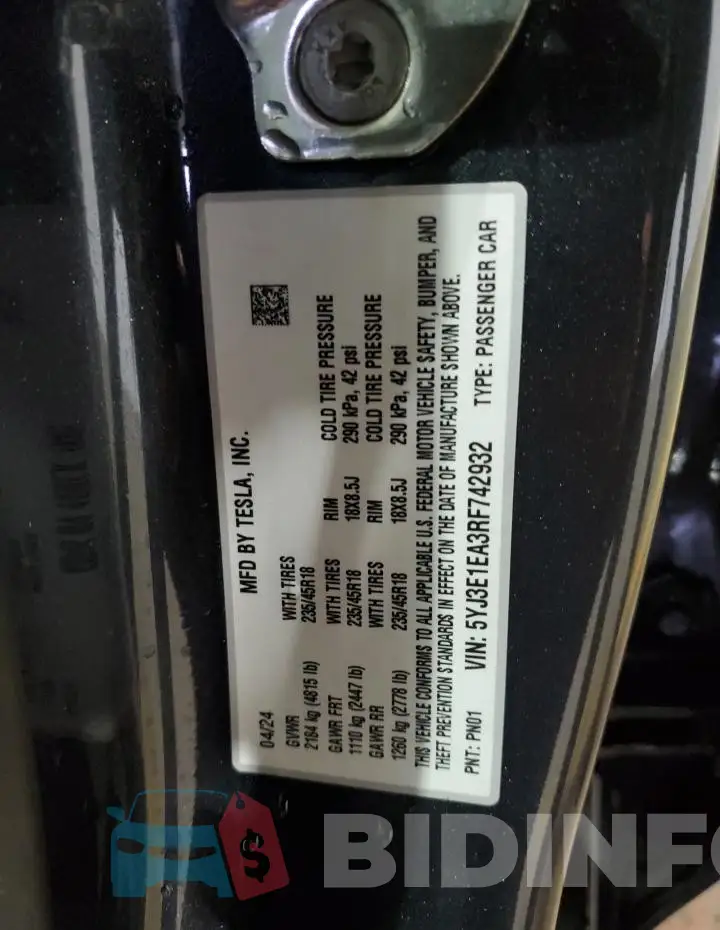 5YJ3E1EA3RF742932 Photo# 12