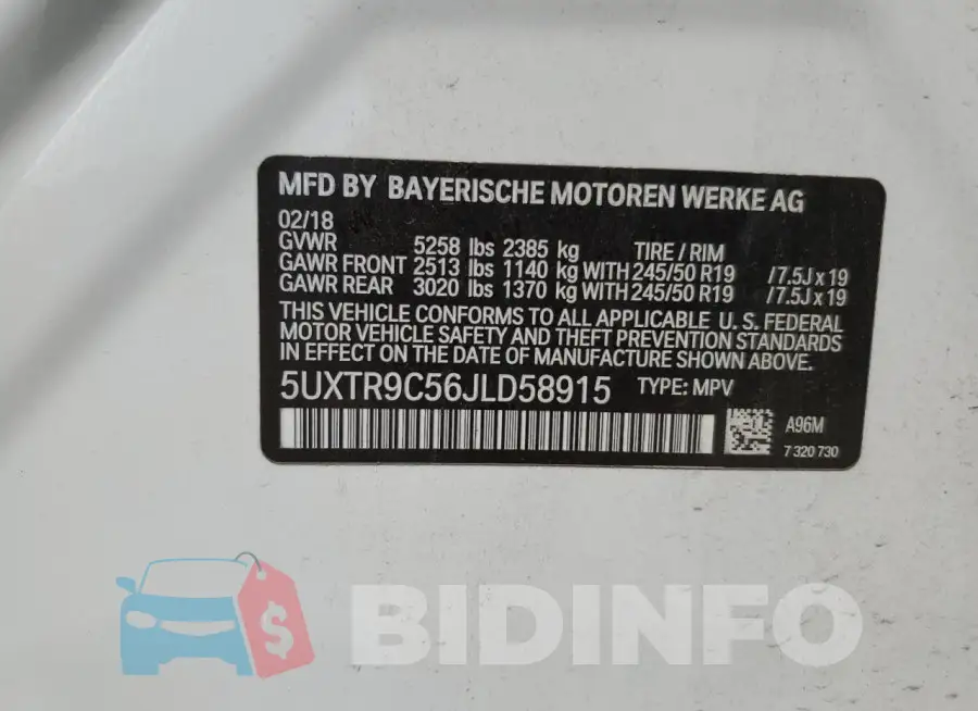 5UXTR9C56JLD58915 Photo# 13