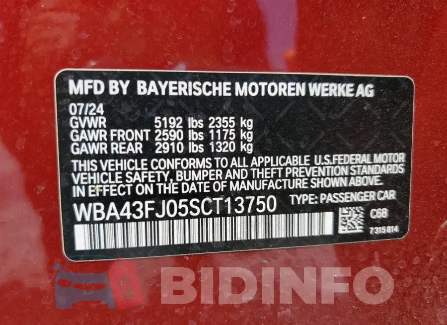 WBA43FJ05SCT13750 Photo# 12