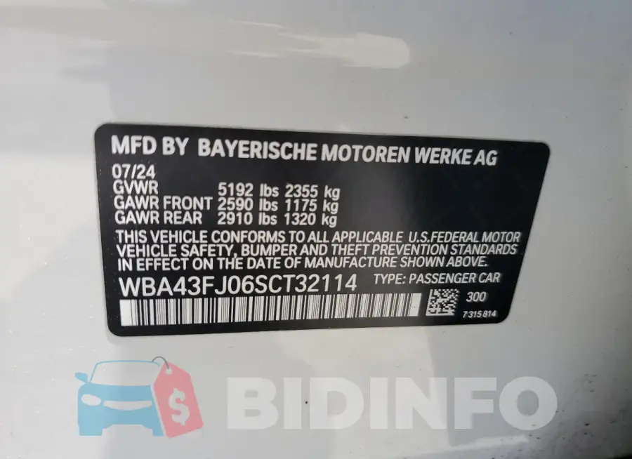 WBA43FJ06SCT32114 Photo# 12