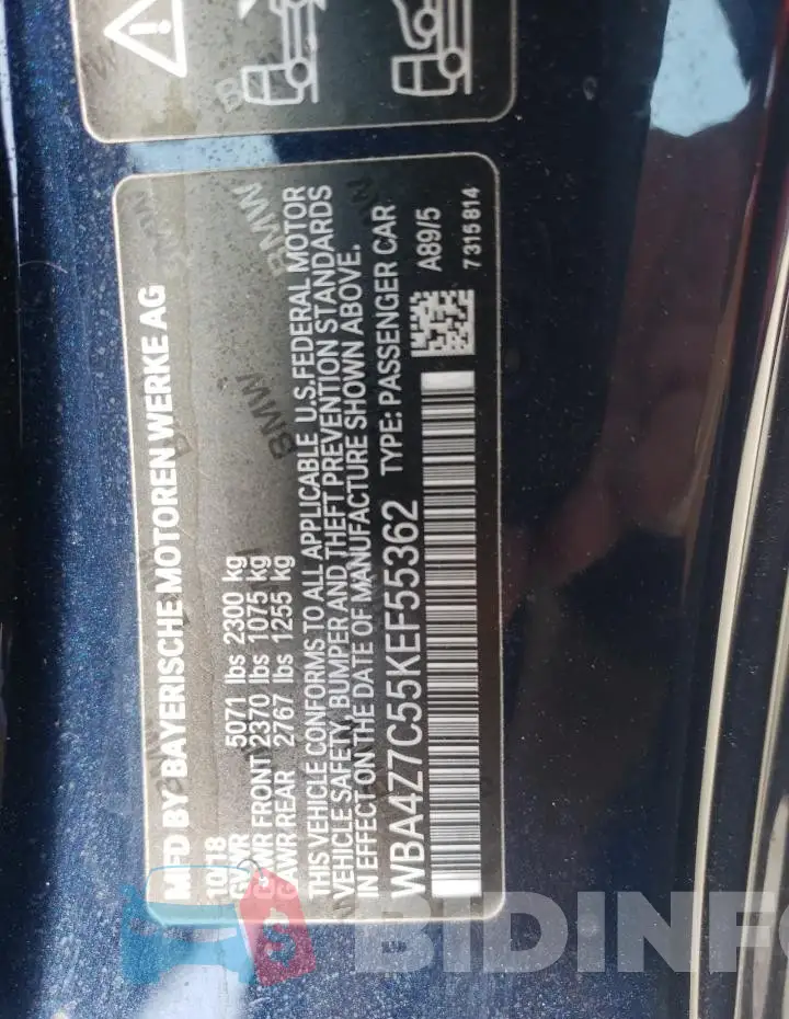 WBA4Z7C55KEF55362 Photo# 12