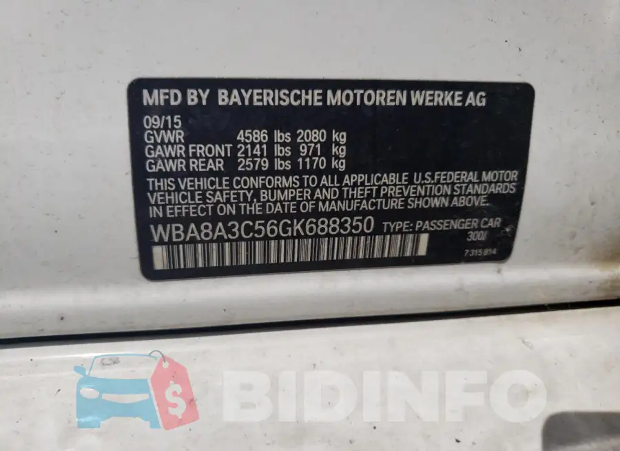 WBA8A3C56GK688350 Photo# 12