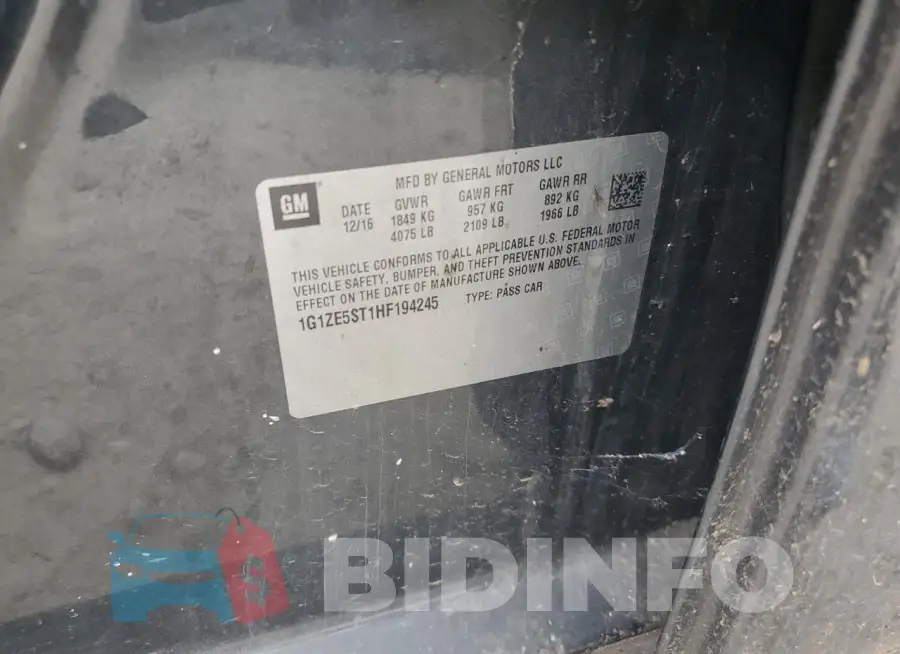1G1ZE5ST1HF194245 Photo# 12