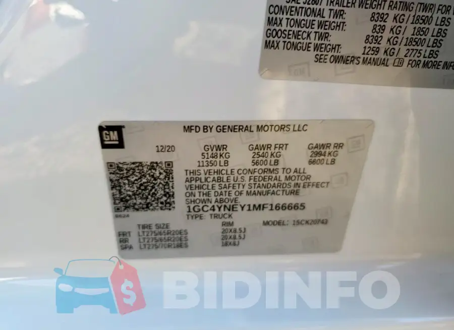 1GC4YNEY1MF166665 Photo# 12