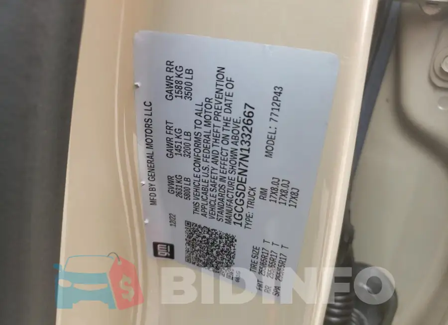 1GCGSDEN7N1332667 Photo# 12