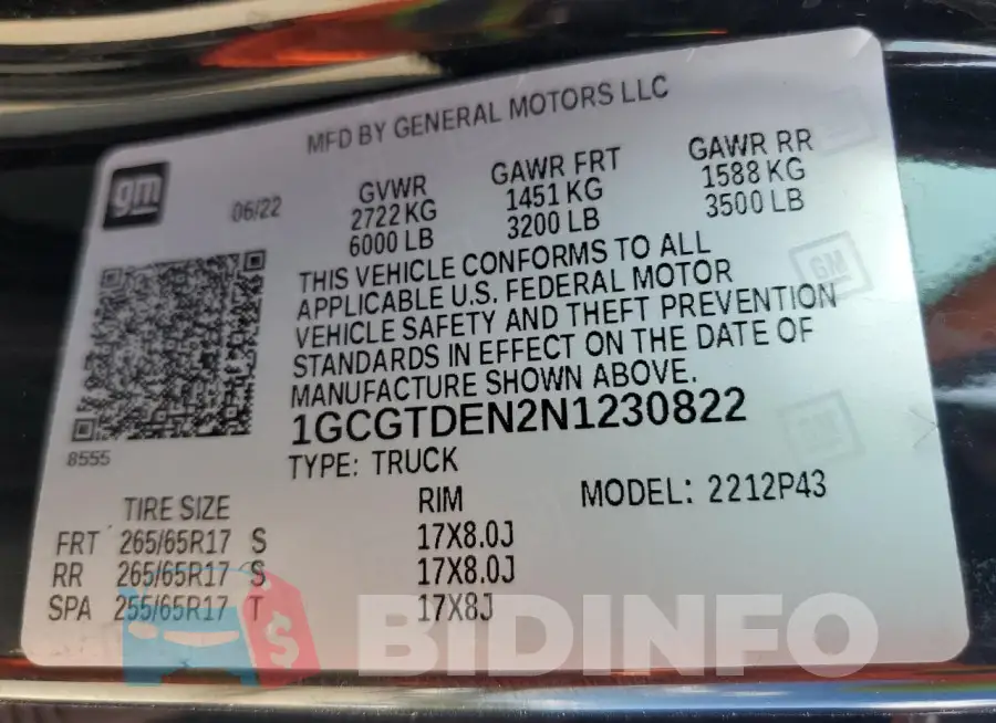 1GCGTDEN2N1230822 Photo# 12