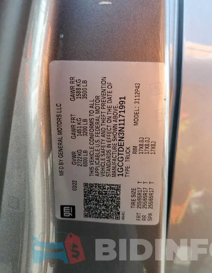 1GCGTDEN3N1171991 Photo# 12