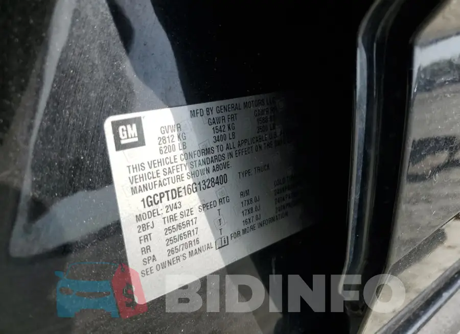 1GCPTDE16G1328400 Photo# 13