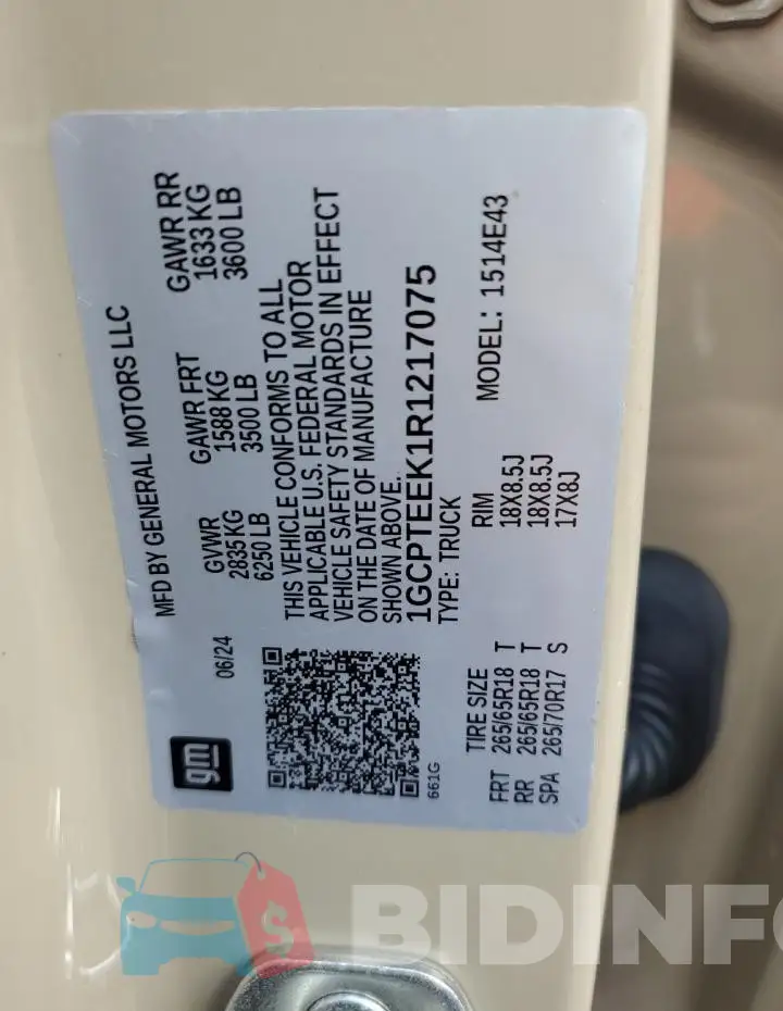 1GCPTEEK1R1217075 Photo# 12
