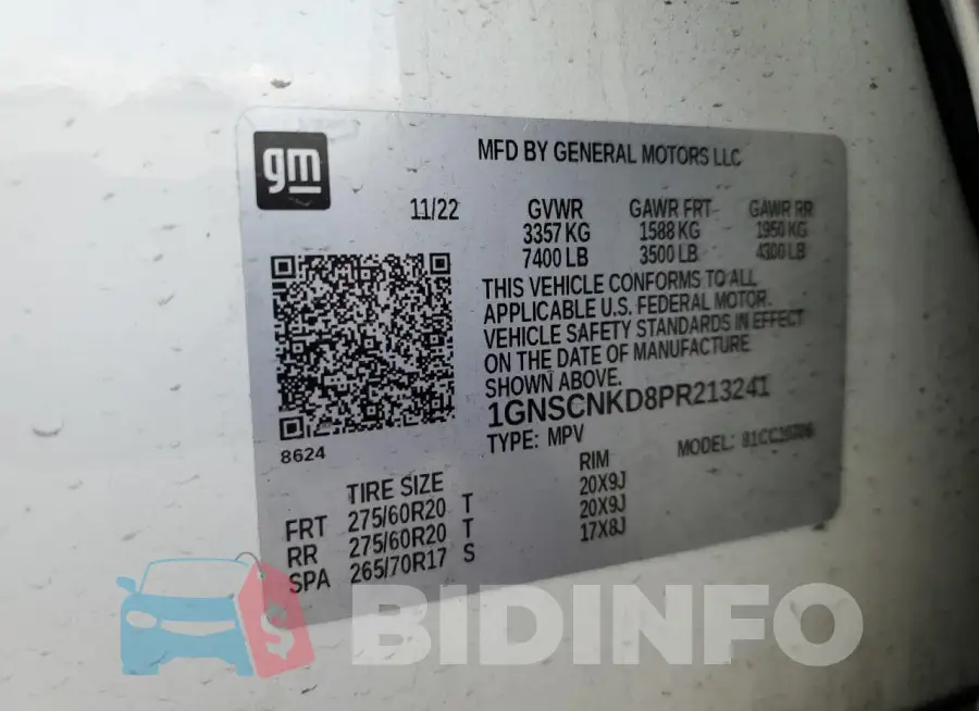 1GNSCNKD8PR213241 Photo# 14