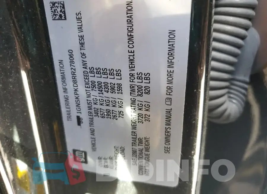 1GNSKPKD8RR278060 Photo# 13