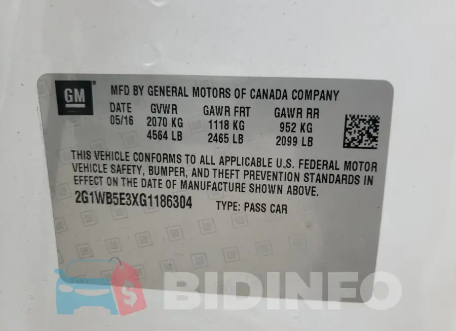 2G1WB5E3XG1186304 Photo# 12