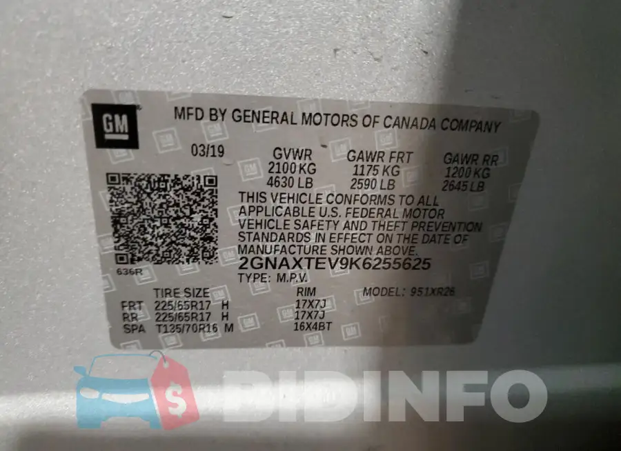 2GNAXTEV9K6255625 Photo# 13
