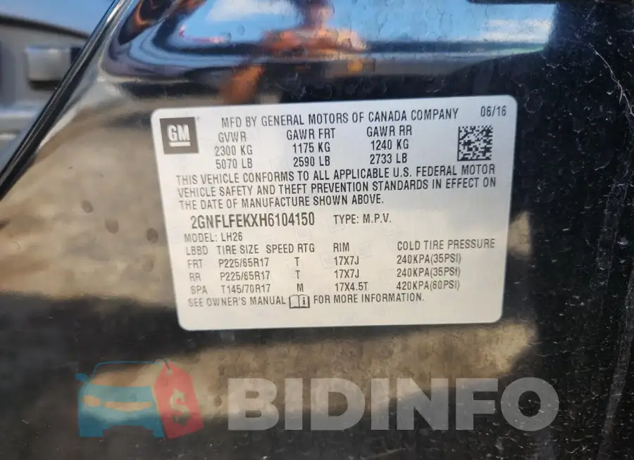 2GNFLFEKXH6104150 Photo# 12
