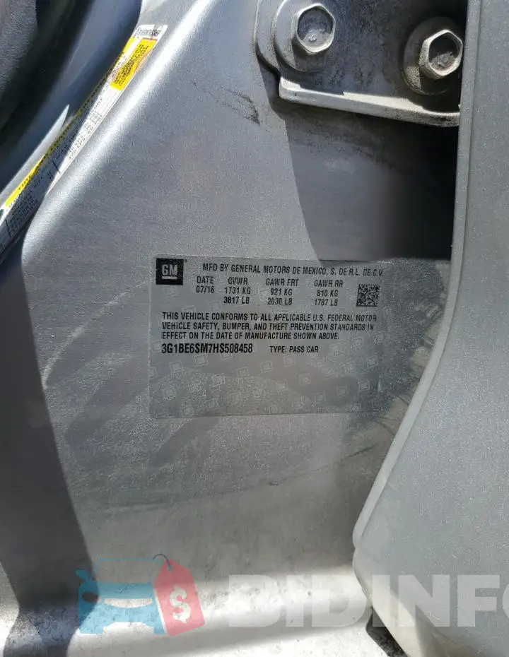 3G1BE6SM7HS508458 Photo# 12