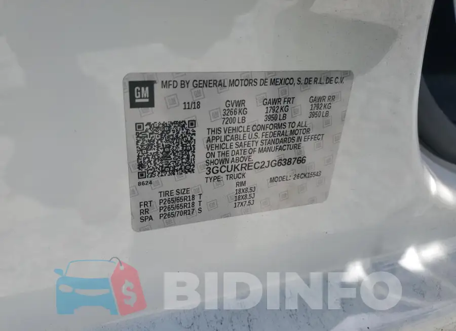 3GCUKREC2JG638766 Photo# 13