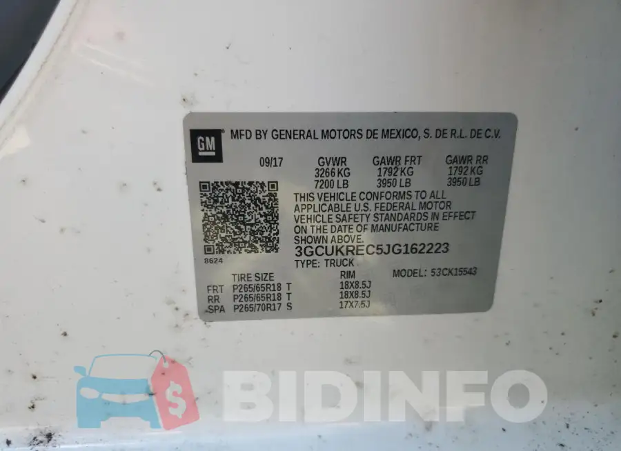 3GCUKREC5JG162223 Photo# 12