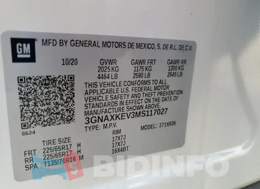 3GNAXKEV3MS117027 Photo# 12