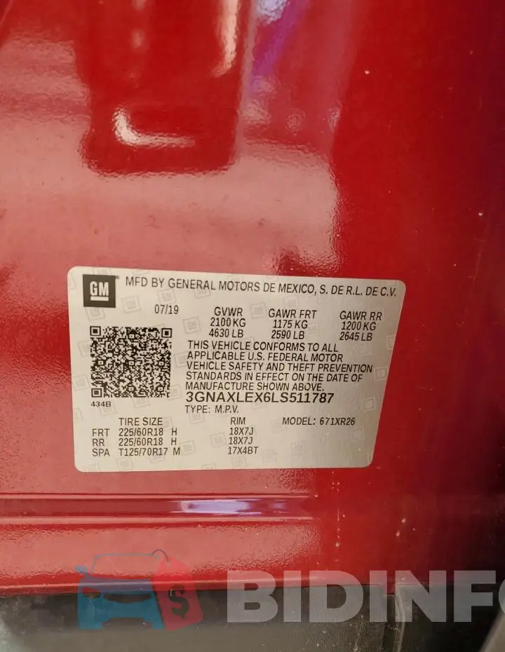 3GNAXLEX6LS511787 Photo# 13