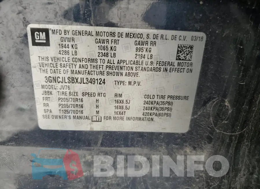 3GNCJLSBXJL349124 Photo# 13