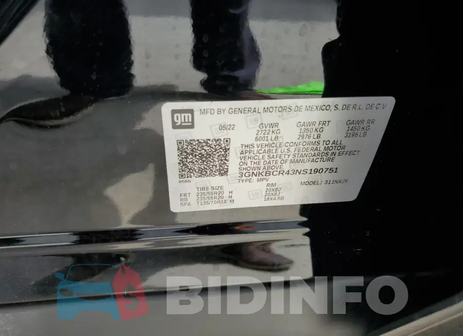 3GNKBCR43NS190751 Photo# 14