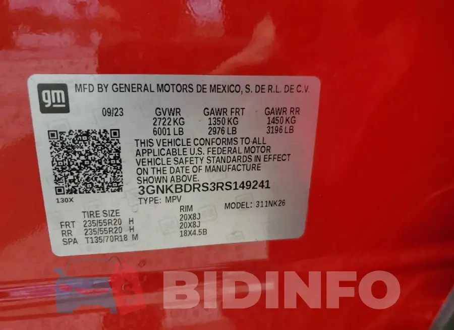 3GNKBDRS3RS149241 Photo# 13