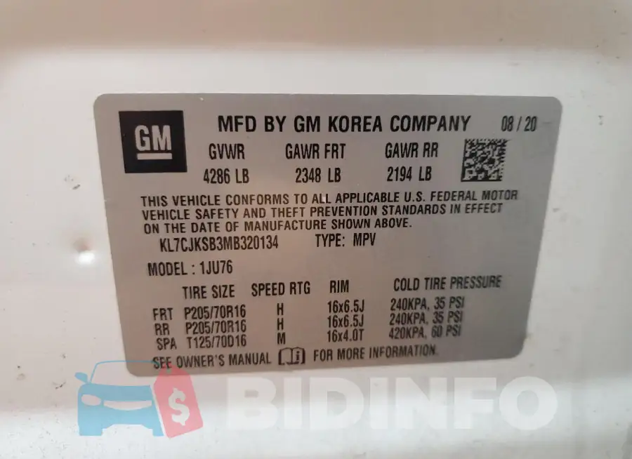 KL7CJKSB3MB320134 Photo# 12