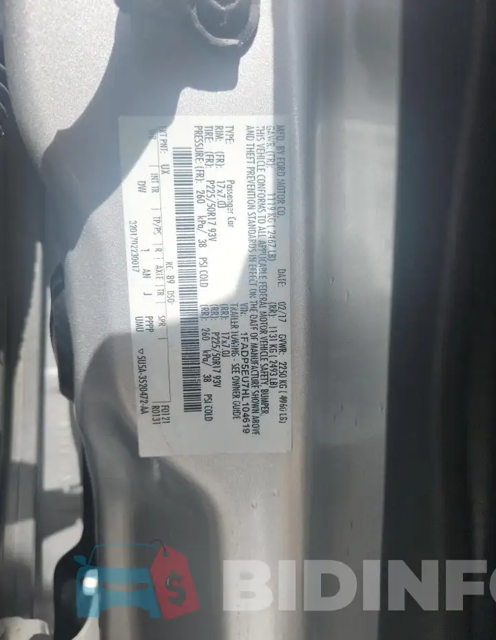 1FADP5EU7HL104619 Photo# 14