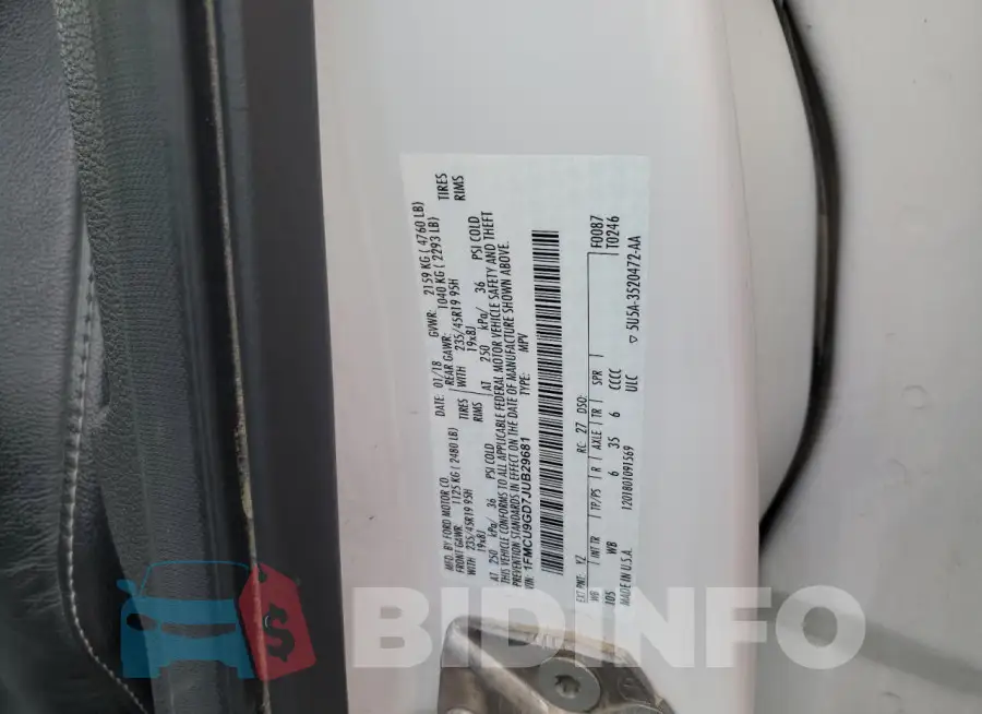 1FMCU9GD7JUB29681 Photo# 13