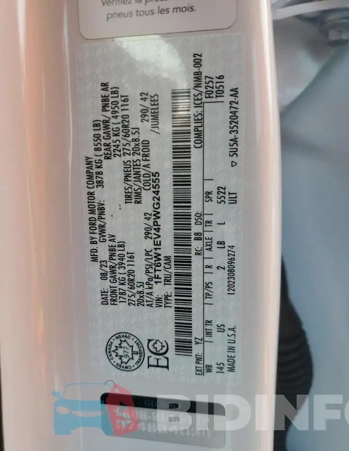 1FT6W1EV4PWG24555 Photo# 12