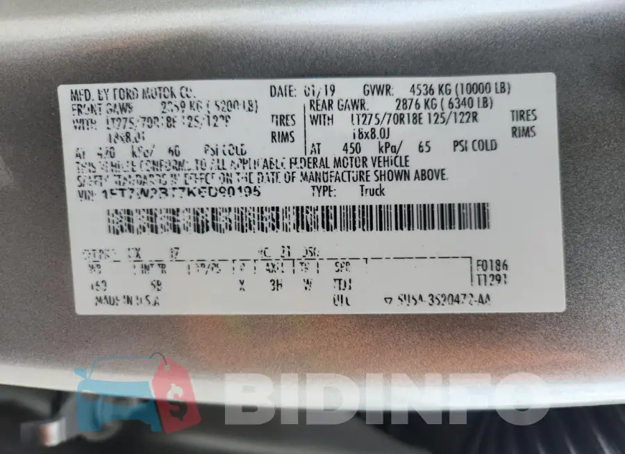 1FT7W2BT7KED90195 Photo# 12