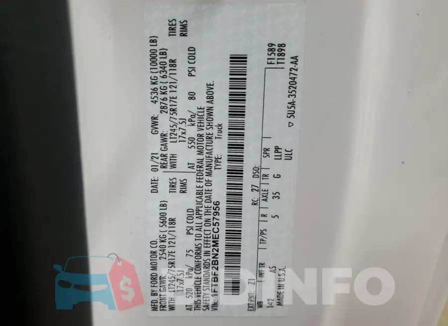 1FTBF2BN2MEC57956 Photo# 12