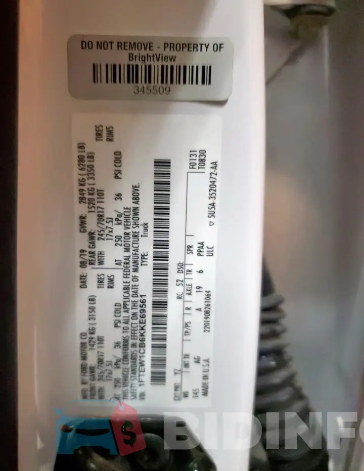 1FTEW1CB6KKE69561 Photo# 12