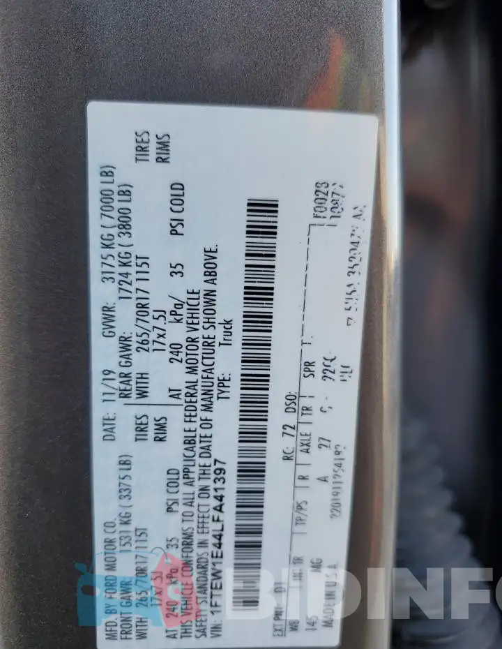 1FTEW1E44LFA41397 Photo# 12